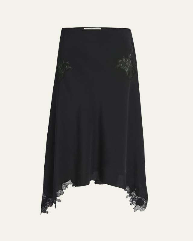 Lace Handkerchief Midi Skirt